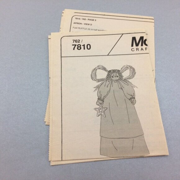 McCall's Crafts Pattern 7810 Angel Dolls with Clothes Seasonal Holiday Uncut - Picture 7 of 11